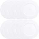 Set of 12 White Charger Plates with Beaded. 13" Reusable Plastic Table Chargers for Dinner Plates