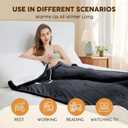 HYLEORY Heated Throw Blanket, Flannel Electric Blanket with 4 Hrs Timer, Auto-Off & 3 Heating Levels, Sherpa, Dark Grey, 62"x84"