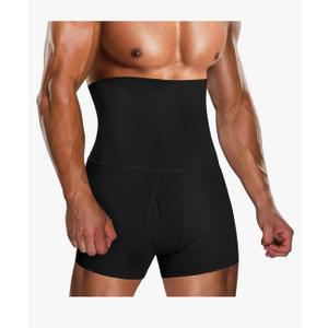 TAILONG Men Tummy Control Shorts High Waist Slimming Underwear Body Shaper Seamless Belly Girdle Boxer Briefs, Large