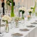 6pcs Glass Vase Set with Artificial Eucalyptus Leaves Stems, Vintage Clear Flower Vases for Centerpiece Table Decorations Farmhouse Wedding, Cylinder Vase for Home Decor Party Bathroom Office Shelf