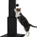 PAWZ Road Large Cat Scratching Post 32 Tall Black Scratching Post for Indoor Cats Adults Ultimate Scratch Post with Woven Sisal, Large Base and Removable Dangling Ball- Black
