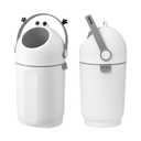 Odor-Locking Diaper Pail,Works with Regular Trash Bags (Grey and White)