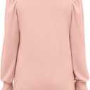 storeofbaby Girls Long Sleeve Shirts Casual Crewneck Tops Loose Fit Plain Tunic (Pink, XL)