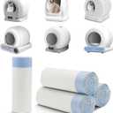 17.5"Opening x 18"L Cat Litter Box Liners for Self-Cleaning Cat Litter Box, Replacement Automatic Litter Box Liners, 4 Rolls Drawstring Trash Bags for Robot, Extra Thick4 Packs/80 Counts