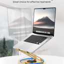 LOXP Adjustable Laptop Stand, Computer Stand with 360 Rotating Base, Ergonomic Laptop Riser Mount for Desk Foldable Portable Computer Desk Fits with MacBook Pro Air (10-16") - Gold