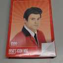 fun shack 50's Men's Black Wig with Sideburns, 1950s Costume Wig for Men, Retro Black Wig for Boys, One Size