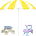 Water Table Umbrella, UV Protection Beach & Picnic Table Umbrella, Heavy Duty Portable Outdoor Shade for Sand Play, Camping, Garden & Backyard.