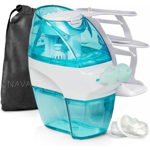 Navage® Nasal Irrigation System Deluxe Bundle, Nose Cleaner for Congestion Relief w/ 30 SaltPods, Storage Caddy, Black Travel Bag & Batteries ($137 Value). Sinus Rinse for Clinically Proven Benefits