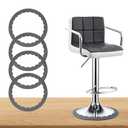 4 Pack Bar Stools Leg Protectors Ring Non Slip Silicone Chair Leg Floor Protector for 14.5" to 16.5" Round Chair Base Pads Bottom Protect Wooden Floor No Scratches No Noise Anti-Slip Grey