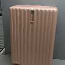 24 Inch Expandable Luggage with Wheels Checked Bag Luggage Hard Shell PC Suitcases Lightweight Travel Checked Luggage Medium Suitcase with Lock for Woman Men Travel (Pink)