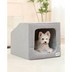 Hovicaed Indoor Dog House for Medium Sized Dogs - Washable Removable Cushion and Cover Small Dog Bed,Inside Dog House Large Space Strong Support,Waterproof and Nonskid Bottom(L)
