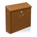 Yoocabinet Mailbox Wall Mount, Large Capacity Locking Mailbox for Outside, Galvanized Steel Cover and Rust-Proof Metal Post Box L Brown