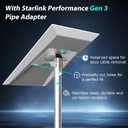 Starlink Performance Gen 3 Pole Mount Kit, with Stainless Steel Performance Gen 3 Pipe Adapter, 9Ft Starlink Ground Pole Mount with No-Dig Spiral Ground Anchor, for Extreme Climates
