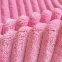 Light Pink Faux Fur Striped Plush Area Rug for Bedroom Living Room Sofa,6'x9' Fluffy Shaggy Rectangular Square Rug for Kids Teen Girls Room,Furry Carpet Rug for Nursery Baby Room