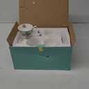BTaT- Floral Tea Cups and Saucers Set of 8 (8 oz), Porcelain Tea Cup Sets, Assorted Colors with Gold Trim & Gift Box, Dishwasher Safe