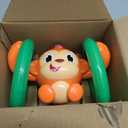 Bright Starts Roll & Glow Monkey Crawling Baby Toy with Lights and Sounds, Tummy Time Toy, 6 Months and up
