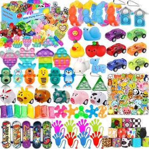 120 Pcs Party Favors for Kids 4-8-12, Squishy Fidget Toys, Squishies, Squishy Toys, Treasure Box Toys, Classroom Prizes, Pinata Filler Goodie Bag Stuffers, Carnival Prizes, Prize Box Toys