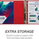 Samsill Durable 2 inch 3 Ring Binder, D Ring Binder, 100% Recycled Chipboard, Red
