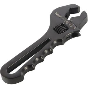 labwork 3AN-16AN Adjustable Wrench Spanner Lightweight Aluminum for An Hose Fitting Adapter End Black