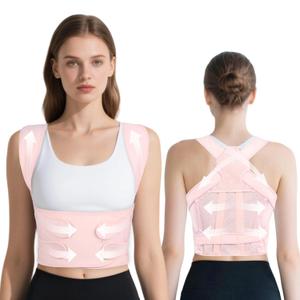 Back Brace Posture Corrector for Women and Men, Adjustable Shoulder Straightener Full Lumbar Support Belt, Upper and Lower Back Pain Relief, Scoliosis Hunchback Hump Thoracic Spine Corrector (Pink L)