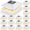 Post Cap Lights 16pack, 4x4 Deck Fence Post Solar Lights Outdoor with Warm White Lighting,White Waterproof Solar Post Lights for Vinyl/Wood Posts to Decorate Fence, Deck,Garden, Patio