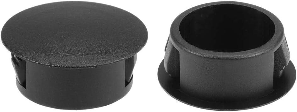 uxcell Hole Plugs Black Plastic 20mm(13/16-inch) Snap-in Locking Hole Tube(19.5-20mm) Steel Furniture Fencing Post Pipe Insert End Caps for Fitness Equipment 25 Pcs