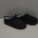 Platform Slippers Mini Boots for Women Fleece Lined Booties Anti-Slip Snow Slippers for Women Outdoor (10, Deep Black)