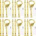 3-Tier 13.5 Cupcake Stand Hardware Fittings, Metal Mold Crown Holder DIY Making for Fruit Plate Cake Stand Snack Tray Replacement Parts for Tea Party Wedding Decoration (6 Sets - Gold Leaf)
