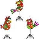 3Pcs Christmas Tree Topper Red Funny Cardinal Bird Glass Tree Topper Christmas Tree Outdoor Decor for Xmas Holiday New Year Home Decoration
