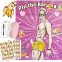 Bridal Shower Bachelorette Party Games, Pin the Banana on The Hunk Game Bridal Shower Wedding Engagement Party Games Girls Night - For 56 Guests, Set of 5