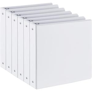 SUIN 1.5-Inch 3-Ring Binders with 2 Interior Pockets, Premium Clear View Presentation Binder Holds 325 Sheets Letter Size, Office School Home,5 Pack (White)