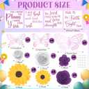 Suncalla 36 Pcs Purple DIY Graduation Cap Decorations Kit, 20 Roses Sunflower Flower Heads 4 Inspirational Quote Glitter Stickers 12 3D Butterfly for Grad Cap Topper DIY Art Gift