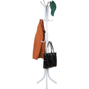 Mind Reader Freestanding Coat Rack, Multi-Tier Organizer for Office and Entryway, Metal, White