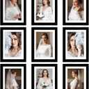 5x7 Picture Frame Set of 9, Display Pictures 4x6 with Mat or 5x7 without Mat, Multi Collage Gallery Square Photo Frames for Wall or Tabletop, Black
