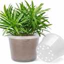 10 Inch Clear Nursery Pots with Drainage Holes, 4 Pack Flexible Large Plant Pots for Plants, Plastic Clear Nursery Pots for Seedling, Shrubs, Herbs, Flowers, Vegetables