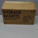 5 Pack Decorative Small Storage Baskets for Shelves, Cotton Rope Woven Basket for Organizing Bathroom, Nursery, Closet, Cabinet, Toys & Socks, Gift Baskets Empty, 11.8"x7.9"x4.7", Khaki