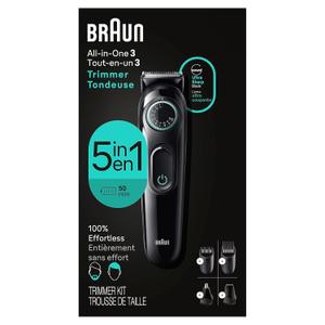 Braun All-In-One Style Kit Series 3 3450, 5-in-1 Trimmer for Men with Beard Trimmer, Ear & Nose Trimmer, Hair Clippers & More, Ultra-Sharp Blade, 40 Length Settings and Washable