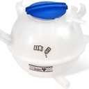 603-253 Front Engine Coolant Radiator Reservoir Recovery Expansion Tank with Cap Compatible with 2006-2019 Audi A3 Q3 TT, 1993-2019 Volkswagen Beetle Eos Golf Passat Jetta Replace# 1K0121407A