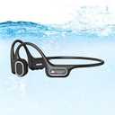 Soft Liquid Silicone Bone Conduction Swimming Headphones Underwater, IPX8 Waterproof Earbuds, Open Ear Swim Headphone with Skin-Friendly Silicone/ Built-in 32G MP3-Player Earphones for Swimming-Black