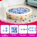 Realhaha Ball Pit Balls 100 PCS, Star Shapes for Babies Kids Playpen Plastic Balls for Babies Ball Pool Puppy Playballs, Pearl Blue Blue White