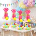 4 Sets Pink Blue Yellow Green Balloons Kit Rainbow Balloons with Base for Table Centerpieces Cartoon Magic Theme Party Decoration for Birthday Baby Shower Gender Reveal