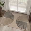 Easy Jute Rainbow Entryway Rug, 2x3 Washable Non-Slip Indoor Outdoor Doormat, Neutral Boho Farmhouse Small Kitchen Rug Modern Abstract Throw Rugs for Entrance Bedroom Bathroom