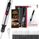 Engraving Pen, Ultimate Cordless Engraving Pen for Artists & DIYers - Engrave 60+ Surfaces - Beginner Friendly- 30 Bits & Mastery Guide (Grey)