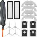 D10 Plus gen 2 Replacement Parts Accessories Compatible with Dreame D10 Plus Gen 2 Robot Vacuum Cleaner, Including 1 Main Brush, 2 Hepa Filters, 4 Mop Pads, 4 Edge-Sweeping Brushes, 4 Dust Bag