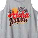 Hawaii Aloha Vintage Retro Palm Trees Beach Surfer Gift Tank Top (Small)