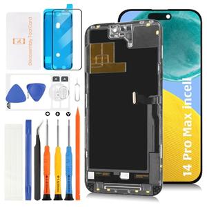 Olivechard incell 14 Pro Max LCD Display Screen Replacement Touch LCD Display for iPhone 14 Pro Max Touch Digitizer Screen Assembly A2894 A2651 A2893 with Repair Tools