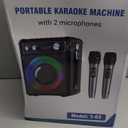 VOSOCO Karaoke Machine with 2 Wireless Microphones, Portable Bluetooth Speaker for Adults Kids, PA Systems Support TWS Echo Adjust TF USB AUX for Home Party Outdoor Travel