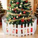 10 Pack Wooden Christmas Tree Fence,Extre Height 16 Christmas Tree Gate, White Fence for Cat, Small Dog, Suit for New Year Decoration