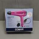 Conair Hair Dryer with Retractable Cord, 1875W Blow Dryer, 3 Heat Settings, 2 Speeds, Blow Dryer with Diffuser and Concentrator Attachments, Ionic + Tourmaline Technology, Pink
