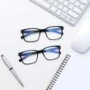 4 x SIGVAN Blue Light Blocking Reading Glasses for Men Women Computer Spring Hinge Readers Square Frame Glasses 5 Packs (5 Black, 1.5)